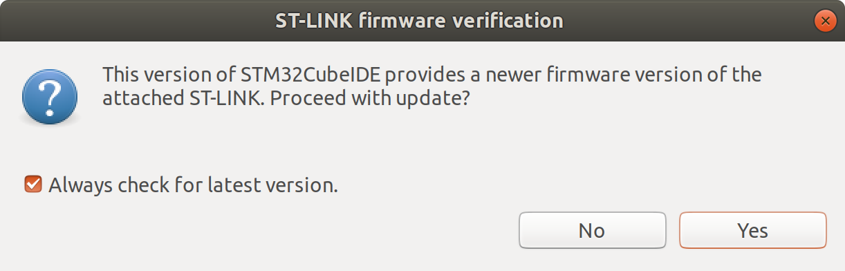 Popup asking me to update firmware